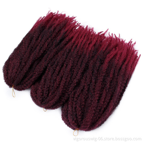 Vigorous Crochet Braids Hair Synthetic Marley Braiding Hair Afro Kinky Hair Extensions for Black Women 18 inch Ombre Braid